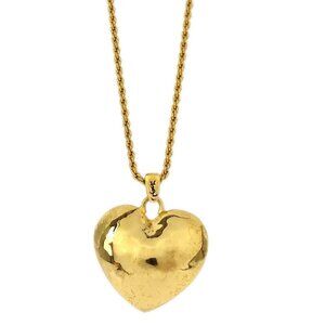 Yves Saint Laurent Gold Chain Necklace Pendant Heart 195630